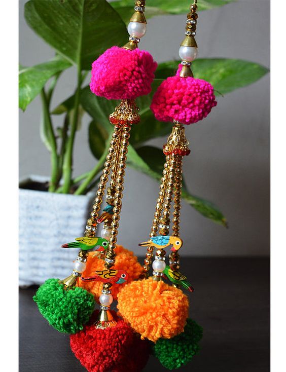 Handmade Tribal Gypsy Cotton decorative tassels, decorating supplies and Bells Tassel / PomPom / Camel swag / Embellishment/