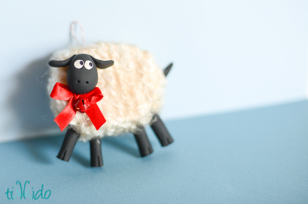DIY Fluffy Friendly Sheep Christmas Ornament