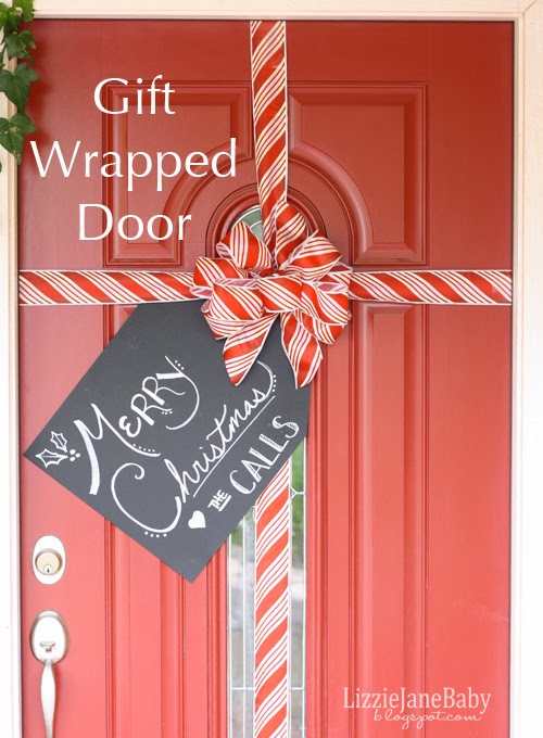 DIY Gift Wrapped Front Door