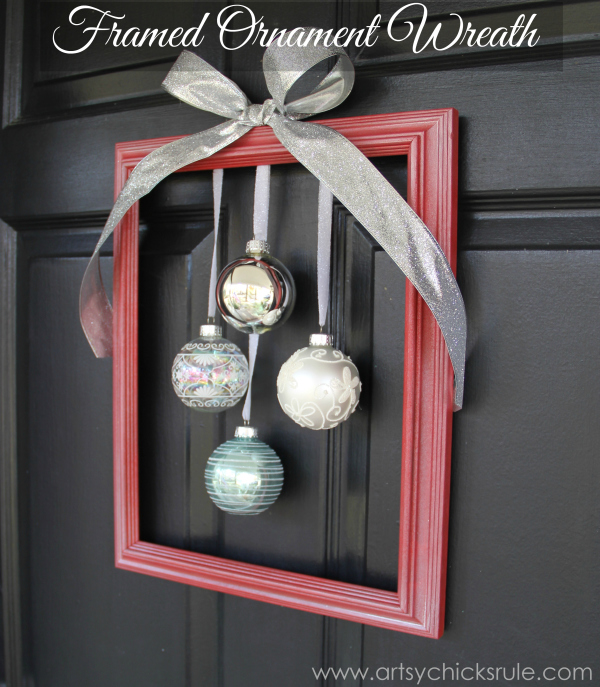 DIY Holiday Framed Ornament Wreath