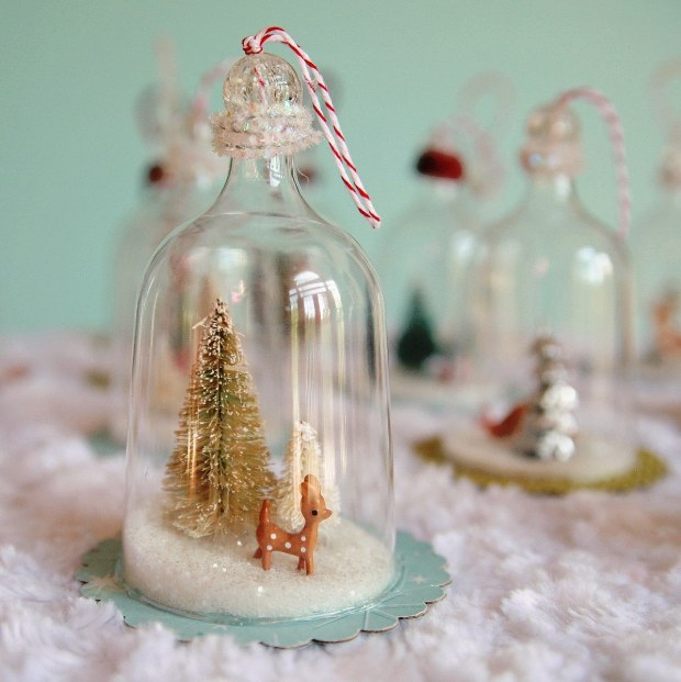 DIY Vintage Inspired Bell Jar Ornaments