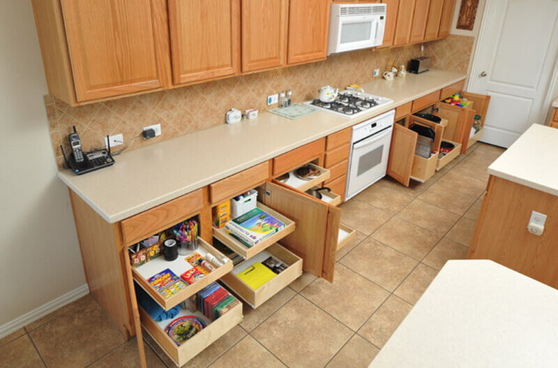 Add Rolling Shelves In Your Cabinets
