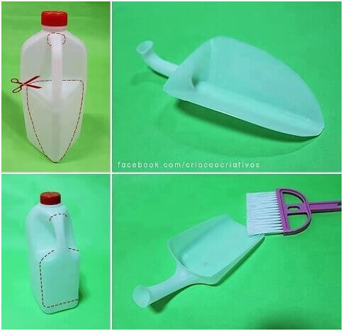 Make-Dust-Pan-by-an-Empty-Milk-Jug